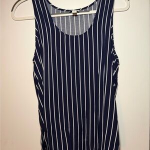 J. Crew Navy and White Striped Tank Top
